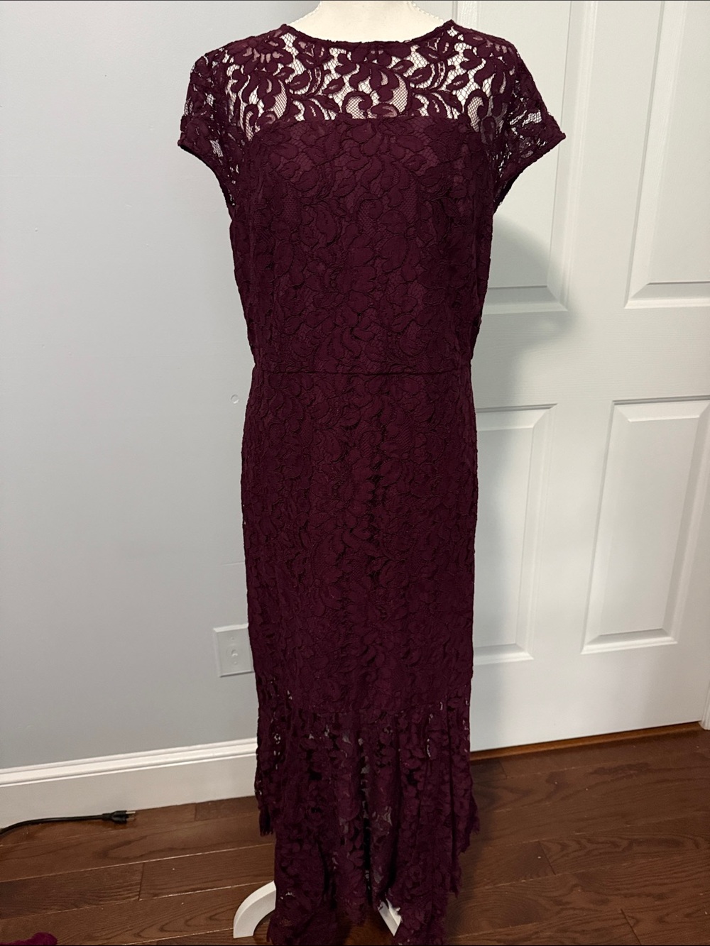 Banana Republic Wine Lace Maxi Dress